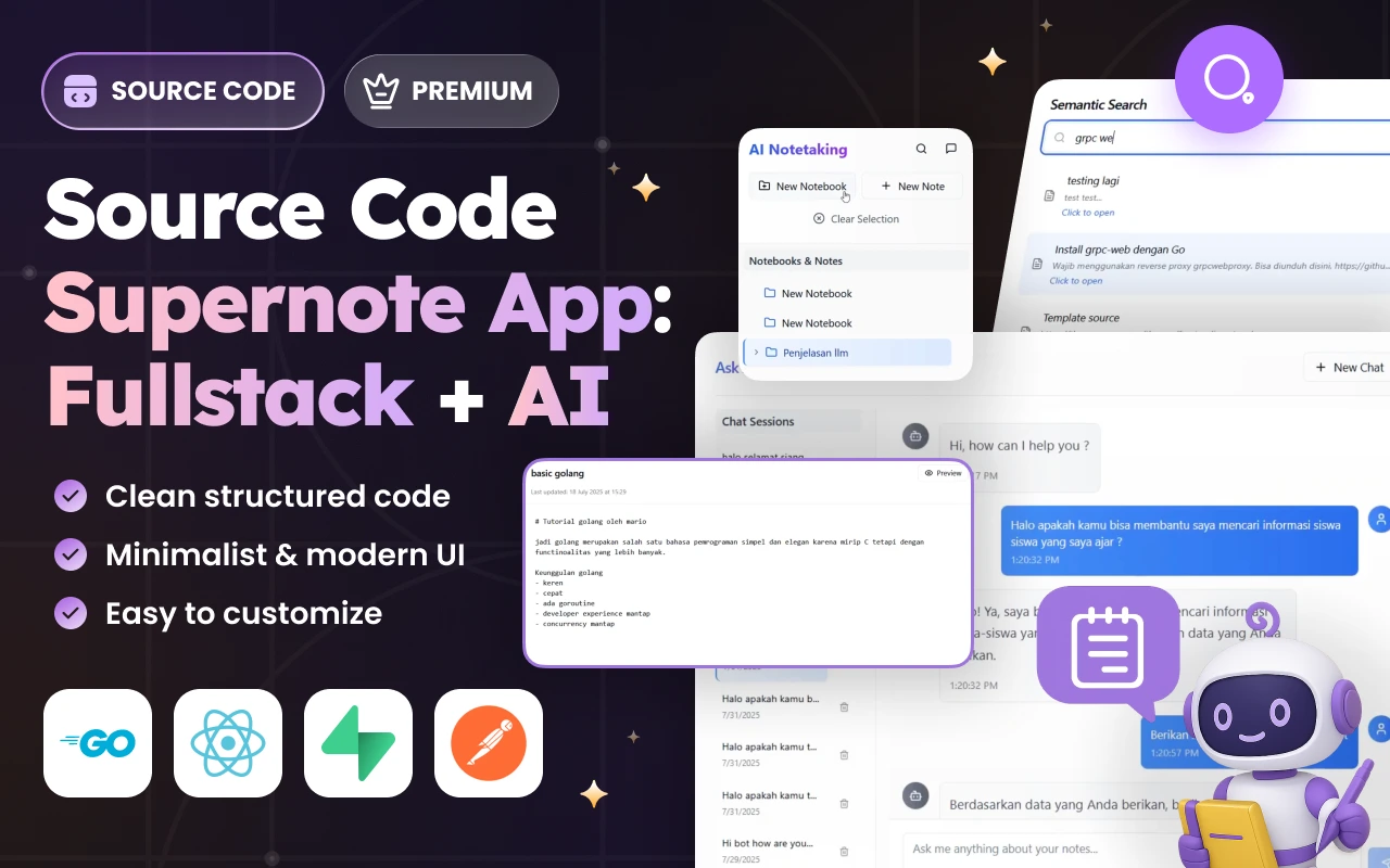 AI Notetaking dengan Gemini AI, Golang, & ReactJS